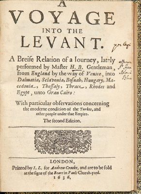 A Voyage Into The Levant by Blount