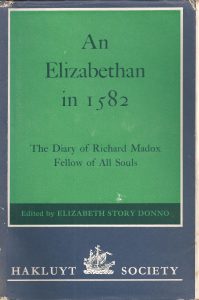 Cover of the Hakluyt Society edition of the diary of Richard Madox.