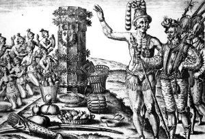 De Bry's engraving with a Timucua Indian man