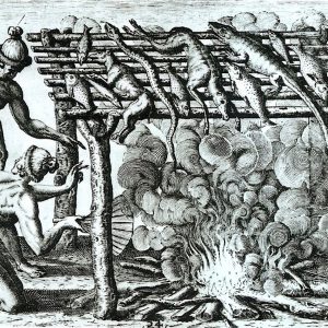De Bry’s 1591 engraving based on Staden, Thevet, or both